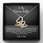 To My Future Wife Double Heart Necklace Message Card