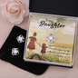 To My Daughter Love Knot Necklace & Earrings Set Message Card