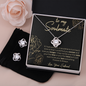 To My Soulmate Love Knot Necklace & Earrings Set Message Card