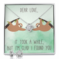 To My Dearest Soulmate Love Knot Necklace & Earrings Set Message Card