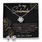 To My Soulmate Love Knot Necklace & Earrings Set Message Card