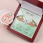 To My Dearest Soulmate Love Knot Necklace & Earrings Set Message Card