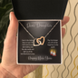 To the Best Daughter Interlocking Hearts Necklace Message Card