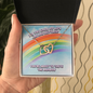 Rainbow Lips Interlocking Hearts Necklace Message Card