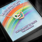 Rainbow Lips Interlocking Hearts Necklace Message Card