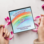 Rainbow Lips Interlocking Hearts Necklace Message Card