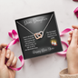 To the Best Daughter Interlocking Hearts Necklace Message Card