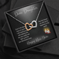 To the Best Daughter Interlocking Hearts Necklace Message Card