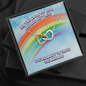 Rainbow Lips Interlocking Hearts Necklace Message Card