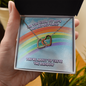 Rainbow Lips Interlocking Hearts Necklace Message Card