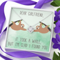 To My Dearest Girlfriend Love Knot Necklace Message Card