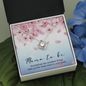 Mama to be Love Knot Necklace Message Card