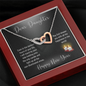 To the Best Daughter Interlocking Hearts Necklace Message Card