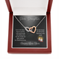 To the Best Daughter Interlocking Hearts Necklace Message Card