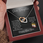 To the Best Daughter Interlocking Hearts Necklace Message Card