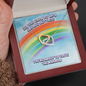 Rainbow Lips Interlocking Hearts Necklace Message Card