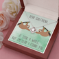To My Dearest Girlfriend Love Knot Necklace Message Card