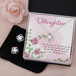 Daughter Love Knot Necklace & Earrings Set Message Card