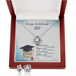Congratulations Graduates Love Knot Necklace & Earrings Set Message Card