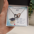 Congratulations Graduates Interlocking Hearts Necklace Message Card